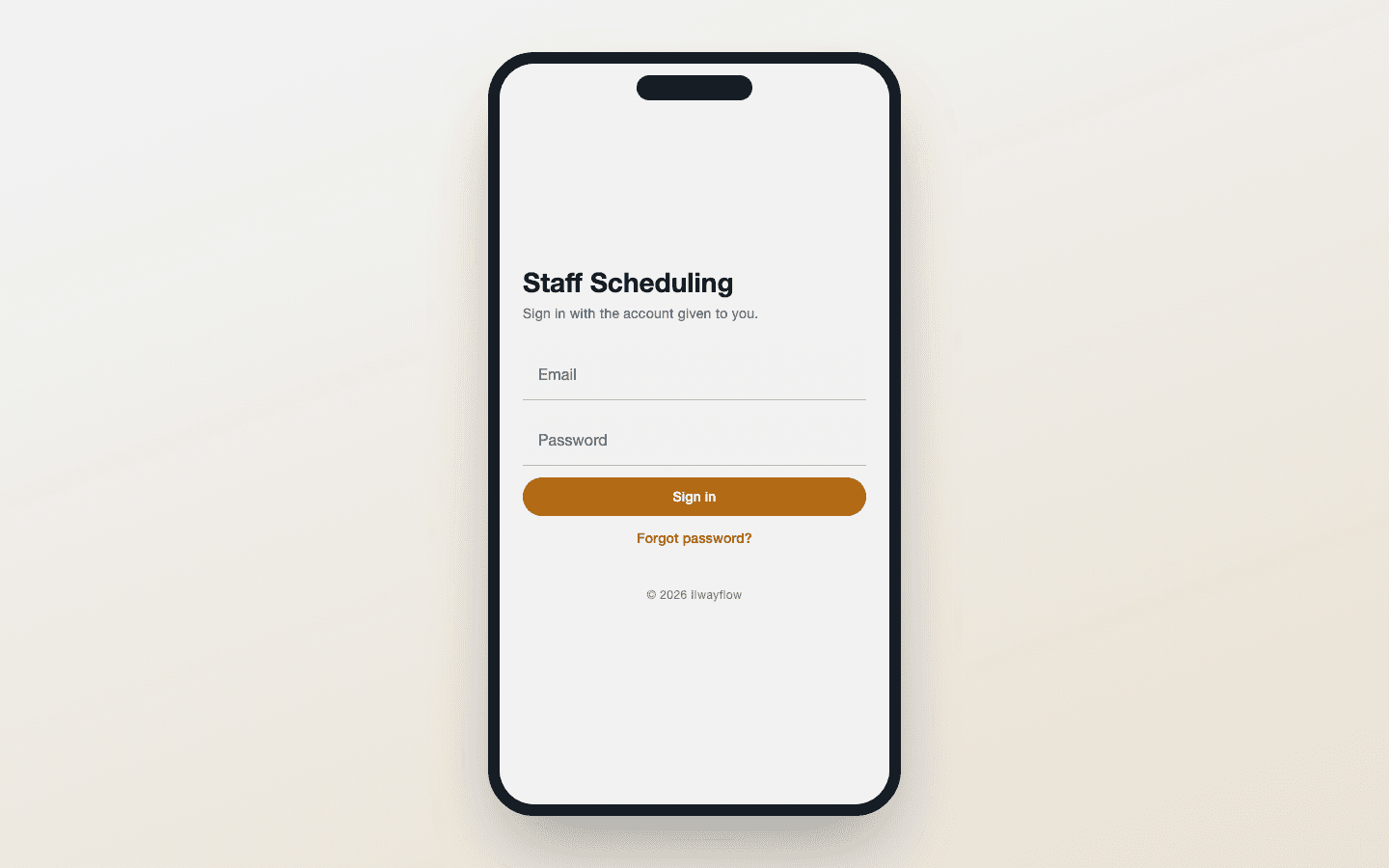 Staff Scheduling App interface